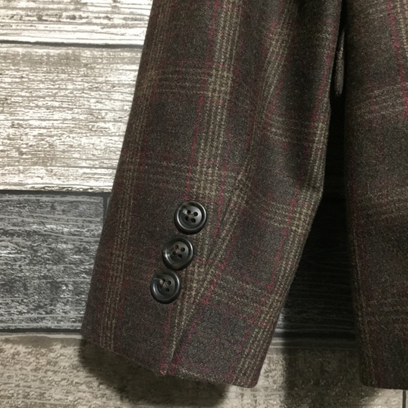 Lands End Plaid Wool Cashmere Blazer Women’s 4 Brown 3 Button. - Picture 8 of 10